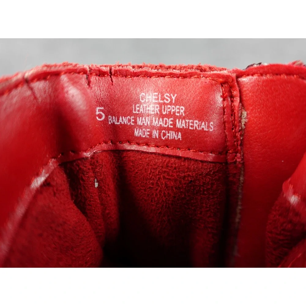 Sprockets Red Suede Butterfly‎ Flower Embroidered Kids Boots Size 5